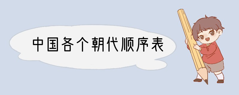 中国各个朝代顺序表
