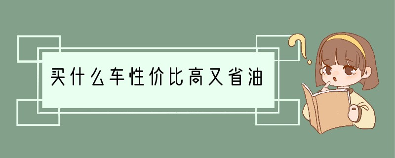 买什么车性价比高又省油